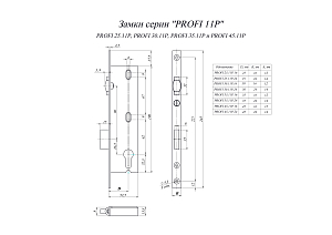 Замок врезной Гардиан ПРОФИ 35.11Р.16 #233986